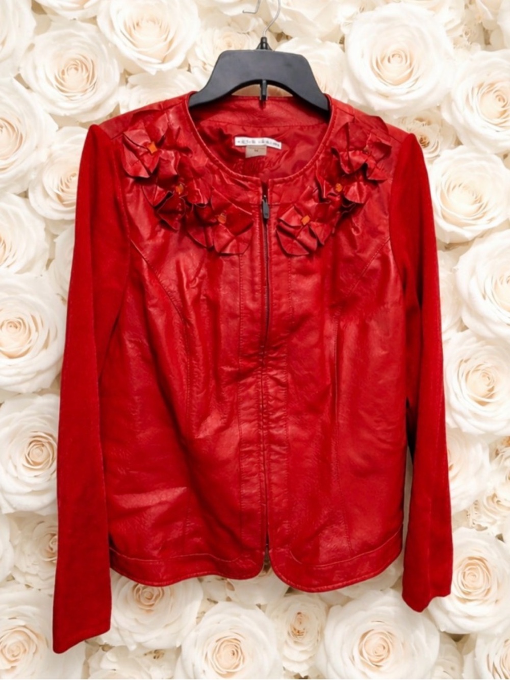 Peter Nygard sized M red leather jacket cost